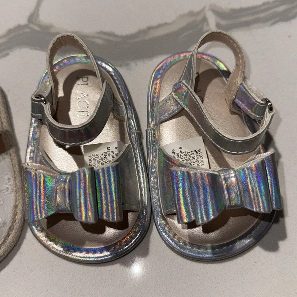 Three Pair Lot of Baby Girls Shoes 3-6M